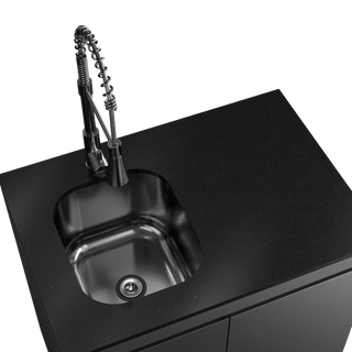 Silver - 304 Stainless Steel Modular Outdoor Kitchen Double - Door Sink Cabinet - homecabinets