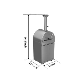 Silver - 304 Stainless Steel Modular Outdoor Kitchen Gas Pizza Oven - homecabinets