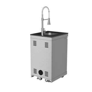 Silver - 304 Stainless Steel Modular Outdoor Kitchen Sink Cabinet - homecabinets