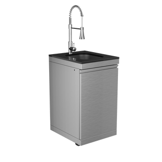 Silver - 304 Stainless Steel Modular Outdoor Kitchen Sink Cabinet - homecabinets
