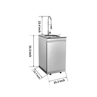 Silver - 304 Stainless Steel Modular Outdoor Kitchen Sink Cabinet - homecabinets
