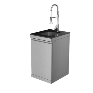 Silver - 304 Stainless Steel Modular Outdoor Kitchen Sink Cabinet - homecabinets