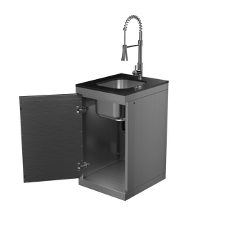 Silver - 304 Stainless Steel Modular Outdoor Kitchen Sink Cabinet - homecabinets