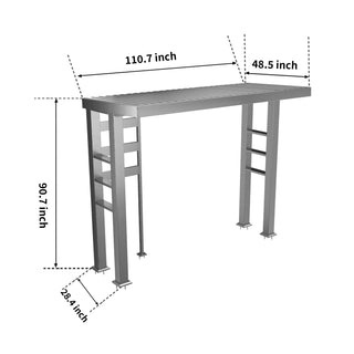 Silver - 304 Stainless Steel Outdoor Kitchen Shed - homecabinets