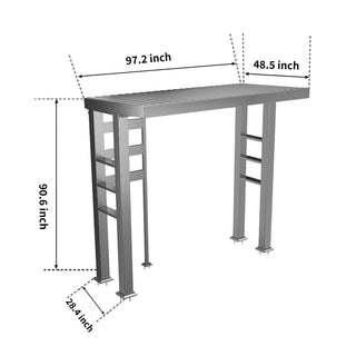 Silver - 304 Stainless Steel Outdoor Kitchen Shed - homecabinets