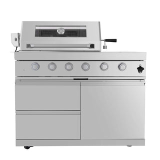 Silver - 3PC 304 Stainless Steel Modular Outdoor Kitchen with 4 - Burner Grill - homecabinets