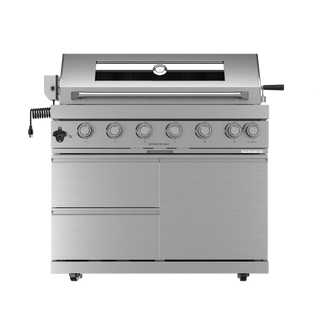 Silver - 3PC 304 Stainless Steel Modular Outdoor Kitchen with 6 - Burner Grill - homecabinets