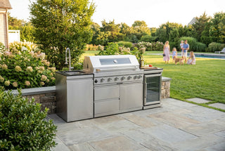 Silver - 3PC 304 Stainless Steel Modular Outdoor Kitchen with 6 - Burner Grill - homecabinets