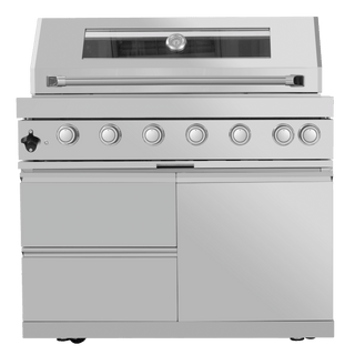 Silver - 3PC 304 Stainless Steel Modular Outdoor Kitchen with 6 - Burner Grill - homecabinets