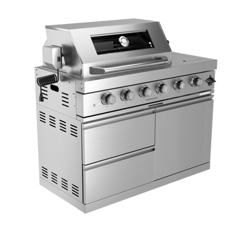Silver - 46 - Inch 304 Stainless Steel Modular Outdoor Kitchen 4 - Burner Gas Grill with Side Burner - homecabinets