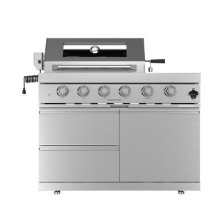 Silver - 46 - Inch 304 Stainless Steel Modular Outdoor Kitchen 4 - Burner Gas Grill with Side Burner - homecabinets