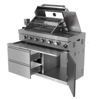 Silver - 46 - Inch 304 Stainless Steel Modular Outdoor Kitchen 4 - Burner Gas Grill with Side Burner - homecabinets