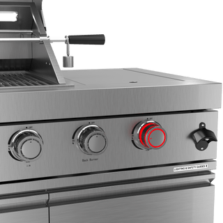 Silver - 58 - Inch 304 Stainless Steel Modular Outdoor Kitchen 6 - Burner Gas Grill with Side Burner - homecabinets