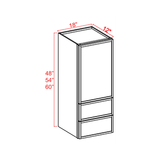 Slim Aston Green - 18"W × 60"H Drawer Wall Cabinet - homecabinets