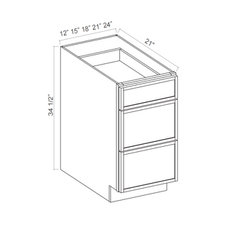 Slim Aston Green - 24"W Vanity Drawer Base Cabinet - homecabinets