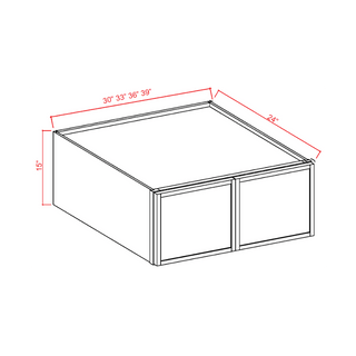 Slim Aston Green - 30"W × 15"H Deep (24") Wall Bridge Cabinet - homecabinets