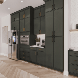 Slim Aston Green - 33"W × 96"H Tall Oven Cabinet - homecabinets
