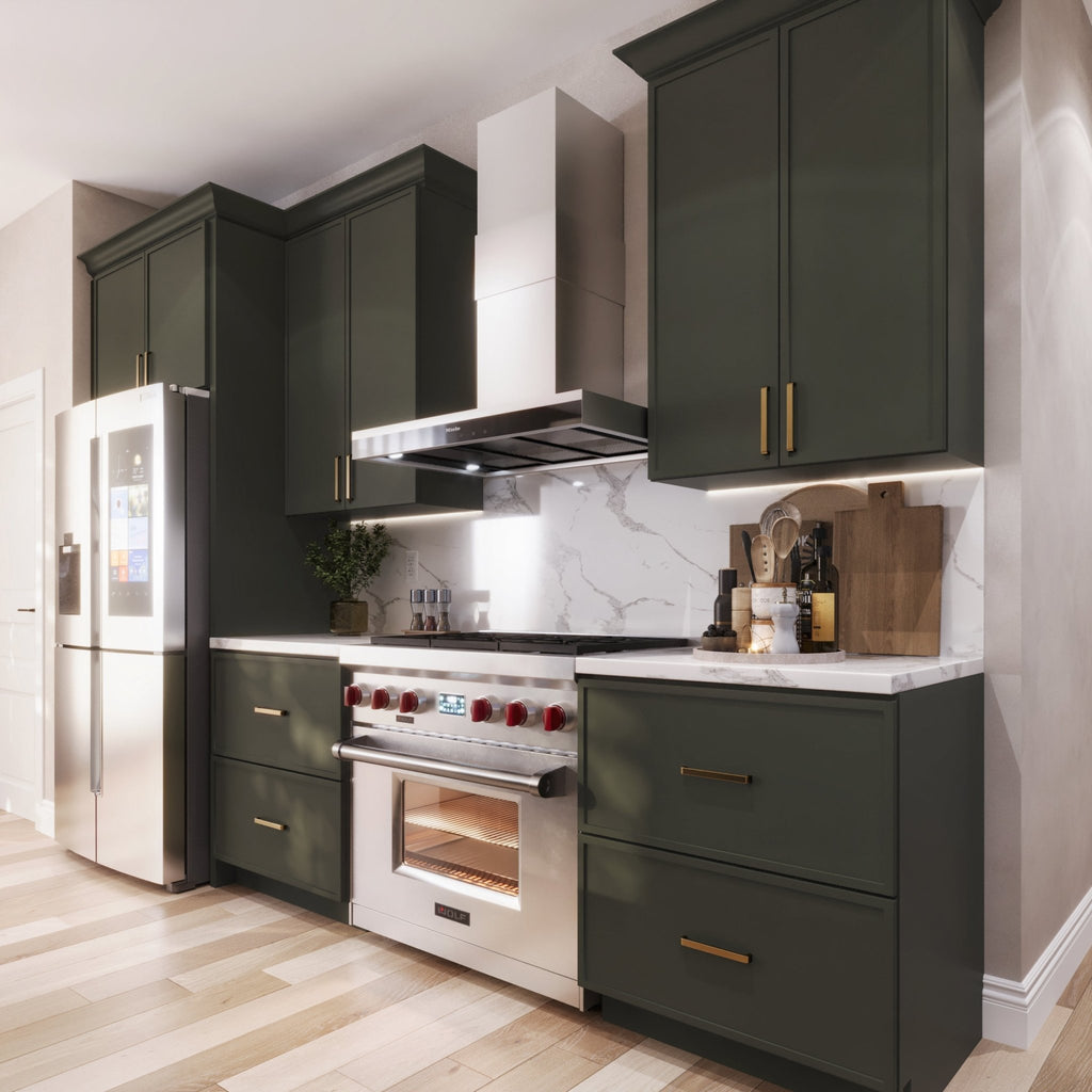 Slim Aston Green RTA Kitchen Cabinets Shaker 10 Ft Basic at Wholesale ...