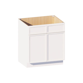 Slim Dove White - 30"W Sink Base Cabinet - homecabinets