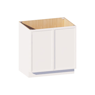 Slim Dove White - 33"W Full - Height Door Base Cabinet - homecabinets