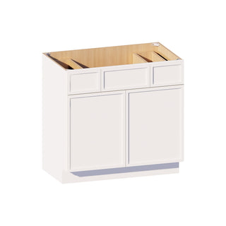 Slim Dove White - 36"W Centered - Sink Vanity Combo Cabinet - homecabinets