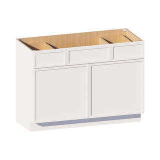 Slim Dove White - 48"W Centered - Sink Vanity Combo Cabinet - homecabinets