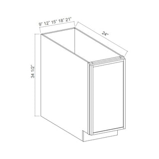 Slim Iron Black - 09"W Full - Height Door Base Cabinet - homecabinets