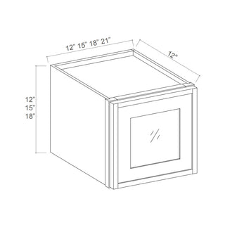 Slim Iron Black - 12"W × 12"H Glass - Door Wall Cabinet - homecabinets