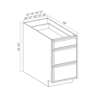 Slim Iron Black - 12"W Drawer Base Cabinet - homecabinets
