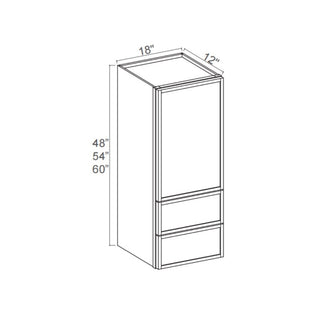 Slim Iron Black - 18"W × 60"H Drawer Wall Cabinet - homecabinets