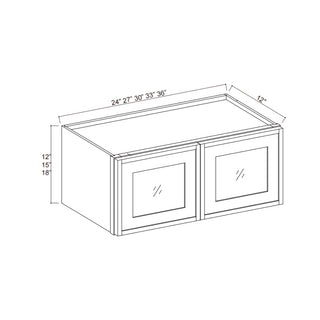 Slim Iron Black - 24"W × 18"H Glass - Door Wall Cabinet - homecabinets