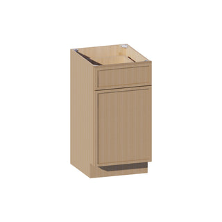 Slim White Oak - 18"W Trash Pull - Out Base Cabinet - homecabinets