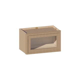 Slim White Oak - 21"W × 12"H Glass - Door Wall Cabinet - homecabinets