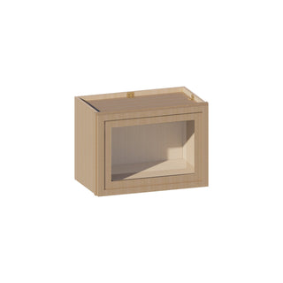 Slim White Oak - 21"W × 15"H Glass - Door Wall Cabinet - homecabinets