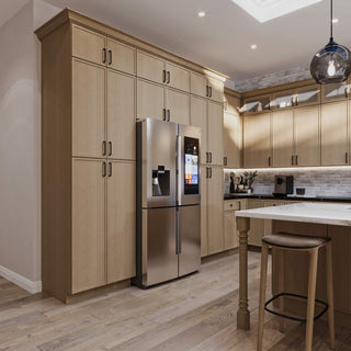 Slim White Oak - 21"W × 15"H Glass - Door Wall Cabinet - homecabinets