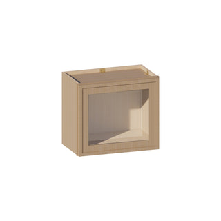 Slim White Oak - 21"W × 18"H Glass - Door Wall Cabinet - homecabinets