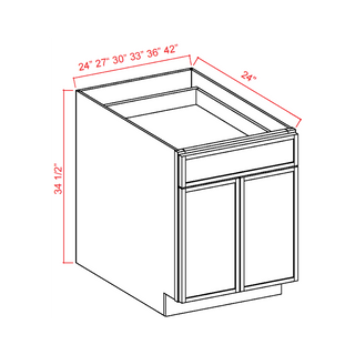 Slim White Oak - 27"W Standard Base Cabinet - homecabinets