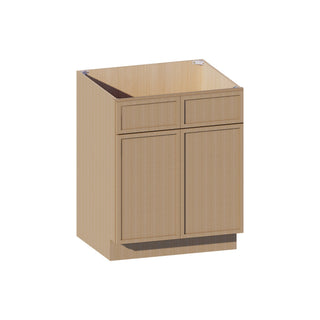 Slim White Oak - 27"W Vanity Sink Base Cabinet - homecabinets