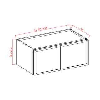 Slim White Oak - 30"W × 12"H Standard Wall Cabinet - homecabinets