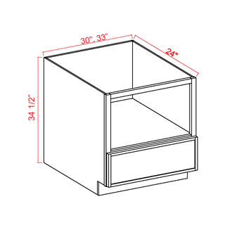 Slim White Oak - 30"W Microwave Base Cabinet - homecabinets