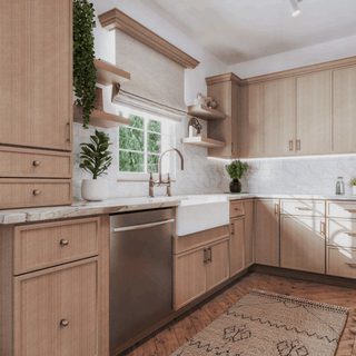 Slim White Oak - 30"W Sink Base Cabinet - homecabinets
