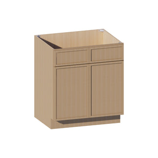 Slim White Oak - 30"W Sink Base Cabinet - homecabinets