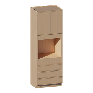 Slim White Oak - 33"W × 96"H Tall Oven Cabinet - homecabinets