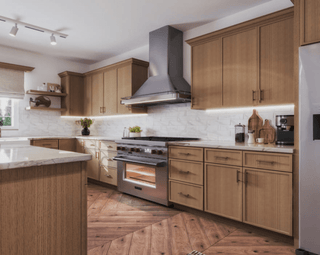 Slim White Oak - 33"W Microwave Base Cabinet - homecabinets