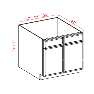 Slim White Oak - 33"W Sink Base Cabinet - homecabinets