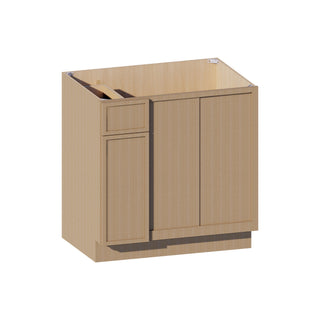 Slim White Oak - 33"W Blind Corner Base Cabinet
