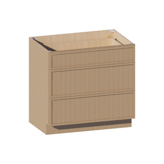 Slim White Oak - 36"W Drawer Base Cabinet - homecabinets
