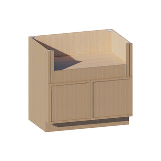 Slim White Oak - 36"W Farmhouse Sink Base Cabinet - homecabinets