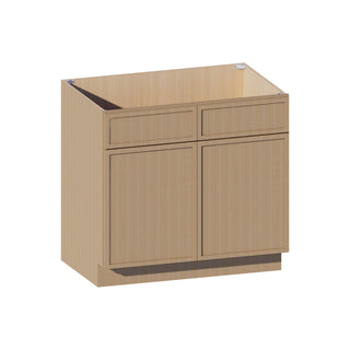 Slim White Oak - 36"W Vanity Sink Base Cabinet - homecabinets