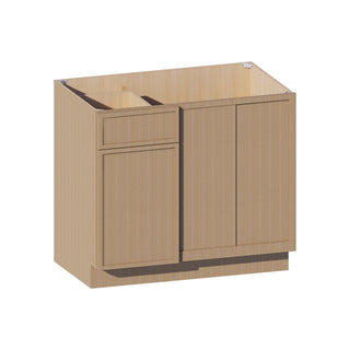 Slim White Oak - 39"W Blind Corner Base Cabinet